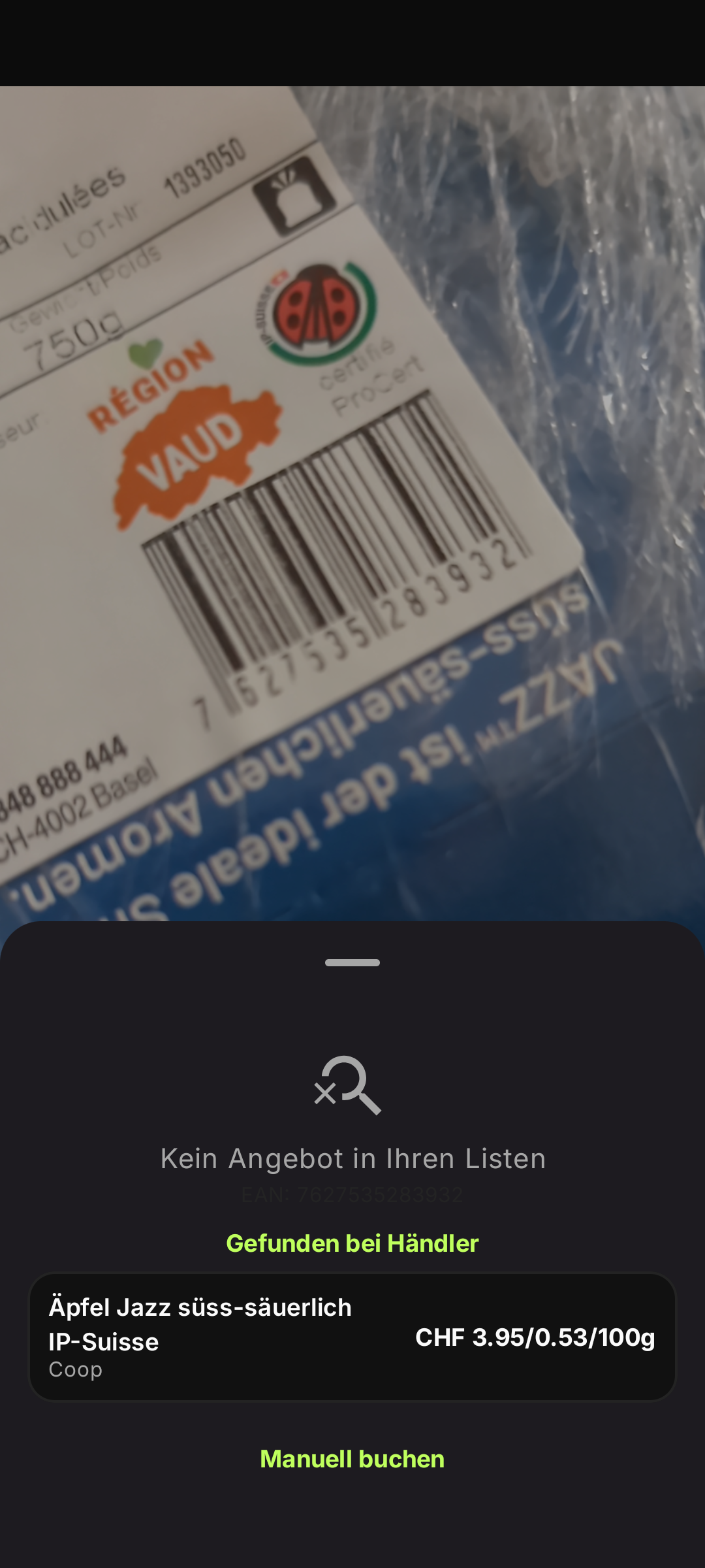 Schnäppli Barcode Scanner — instant price comparison