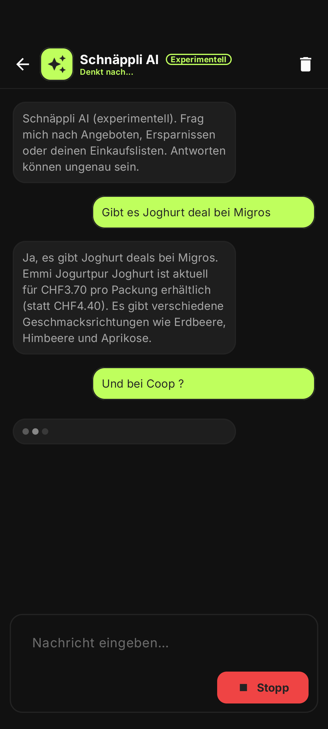 Schnäppli AI Chat — on-device shopping assistant